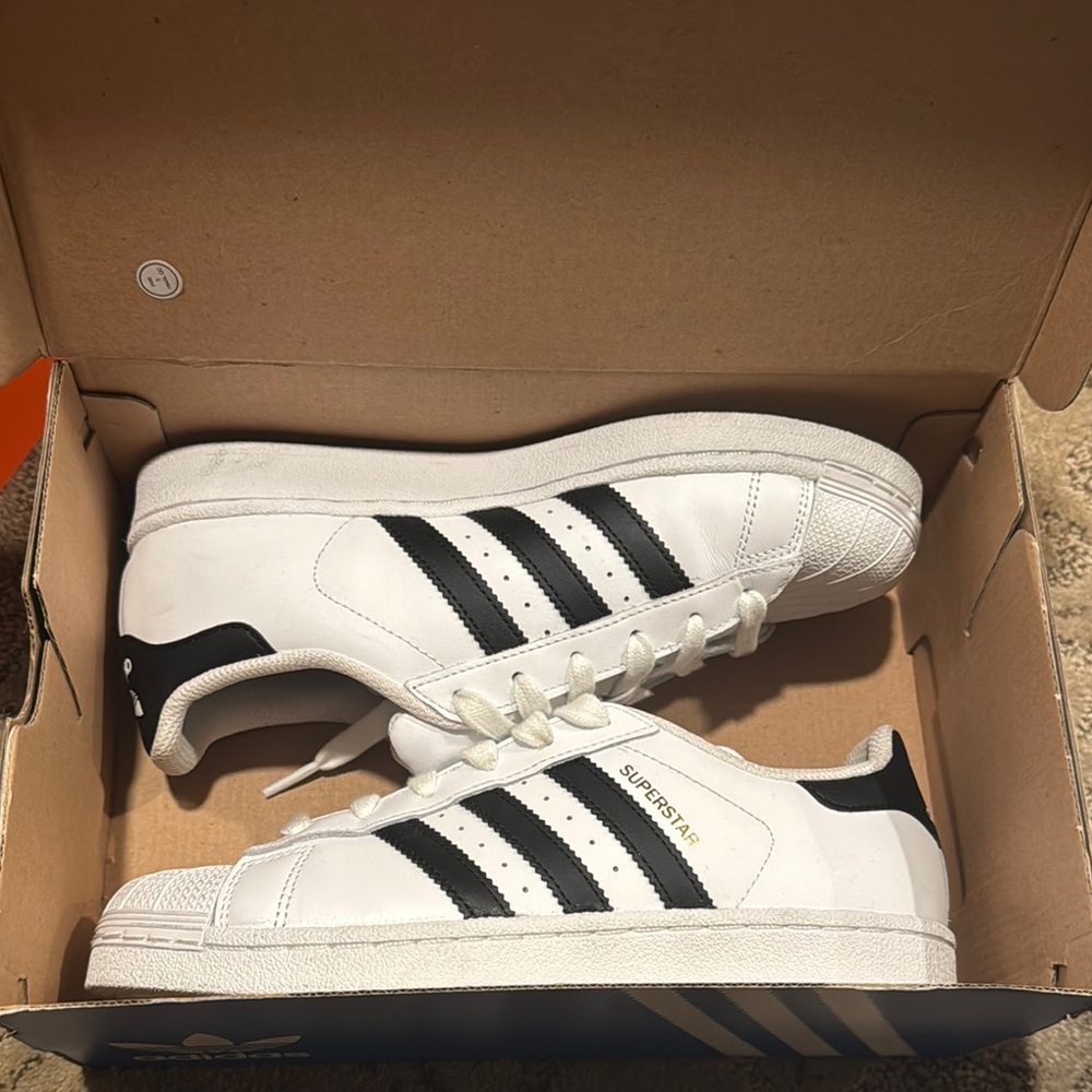 Adidas Superstar White and Black Sneakers